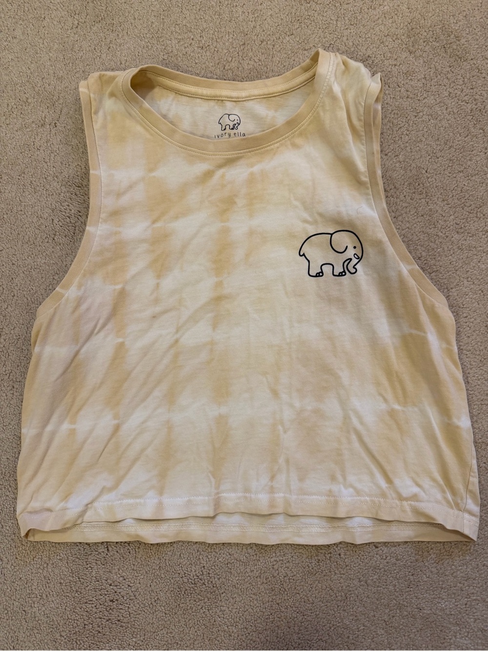 ivory ella Yellow Tie-Dye Cropped Tank